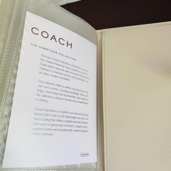 Coach Photo Book Black Leather The Hamptons Collection Picture Album 4" x 6" - Picture 5 of 5